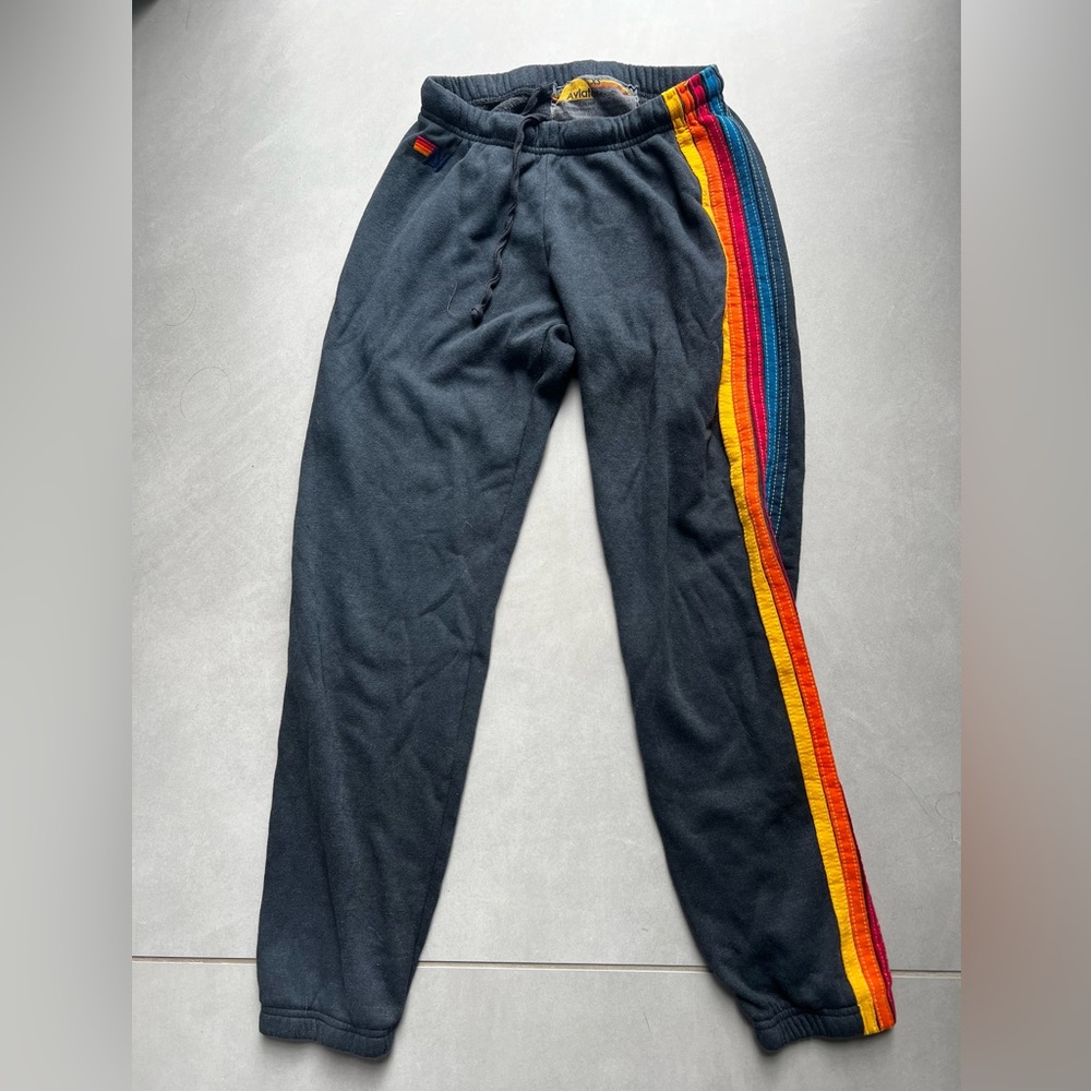 Aviator Nation Gray 5-stripe Sweatpants